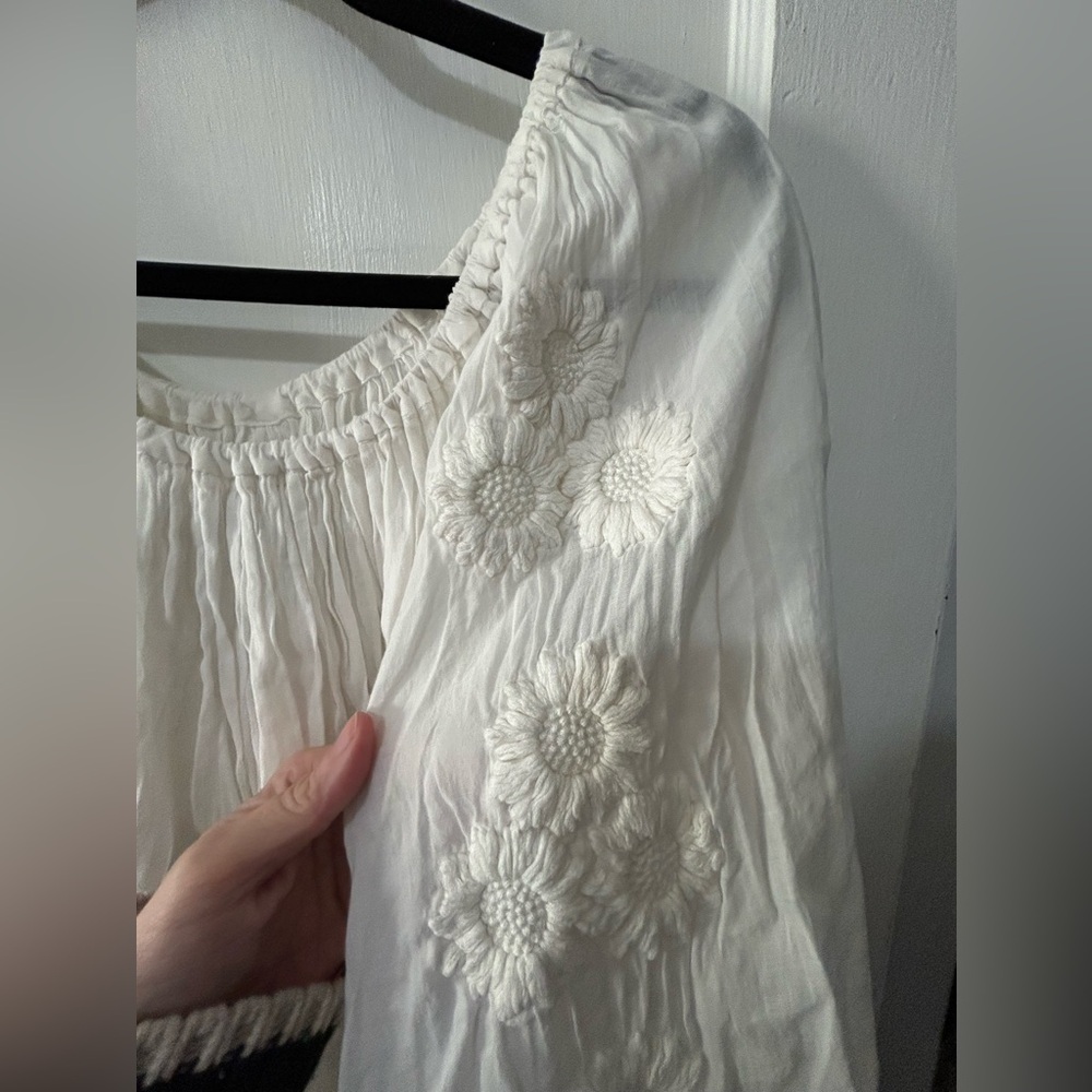 Innika Choo Frida Burrds embroidered mini smock dress - 1 - milk - Picture 8 of 9
